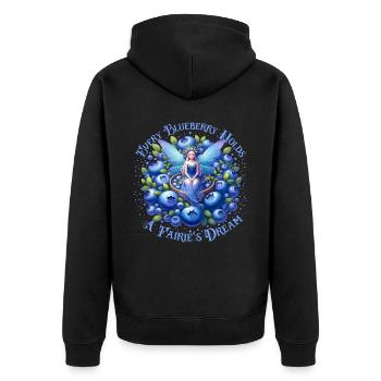 Magical Fairy Fruit Blueberry Dream Enchanting - Unisex Premium Organic Zip Hoodie - black - Back - Nico (187cm)