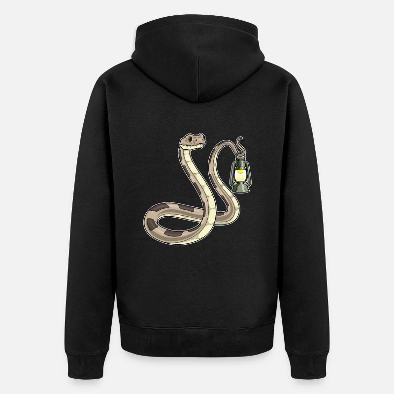 Lanterne serpent - Veste à capuche bio Premium Unisexe - noir
