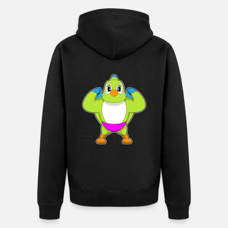 Parrot Bodybuilder Musculation - Veste à capuche bio Premium Unisexe - noir