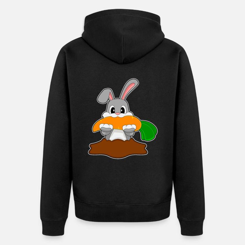 Lapin Carotte - Veste à capuche bio Premium Unisexe - noir