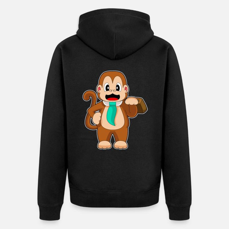 Monkey Entrepreneur Porte-documents - Veste à capuche bio Premium Unisexe - noir