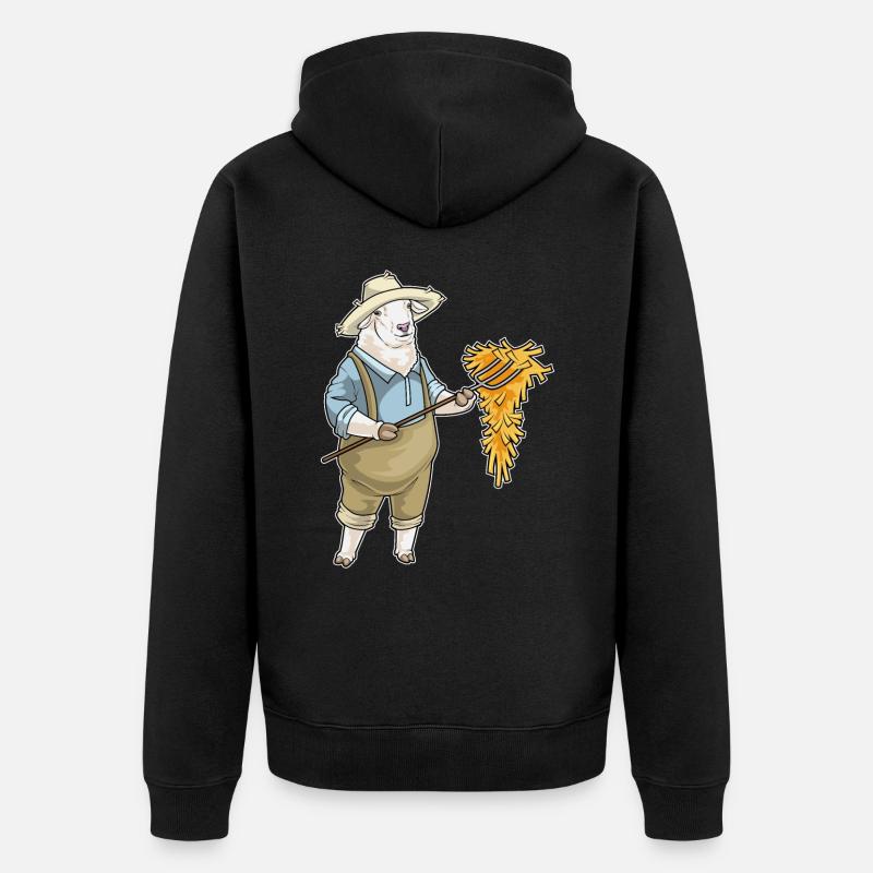 Mouton Éleveur Paille - Veste à capuche bio Premium Unisexe - noir