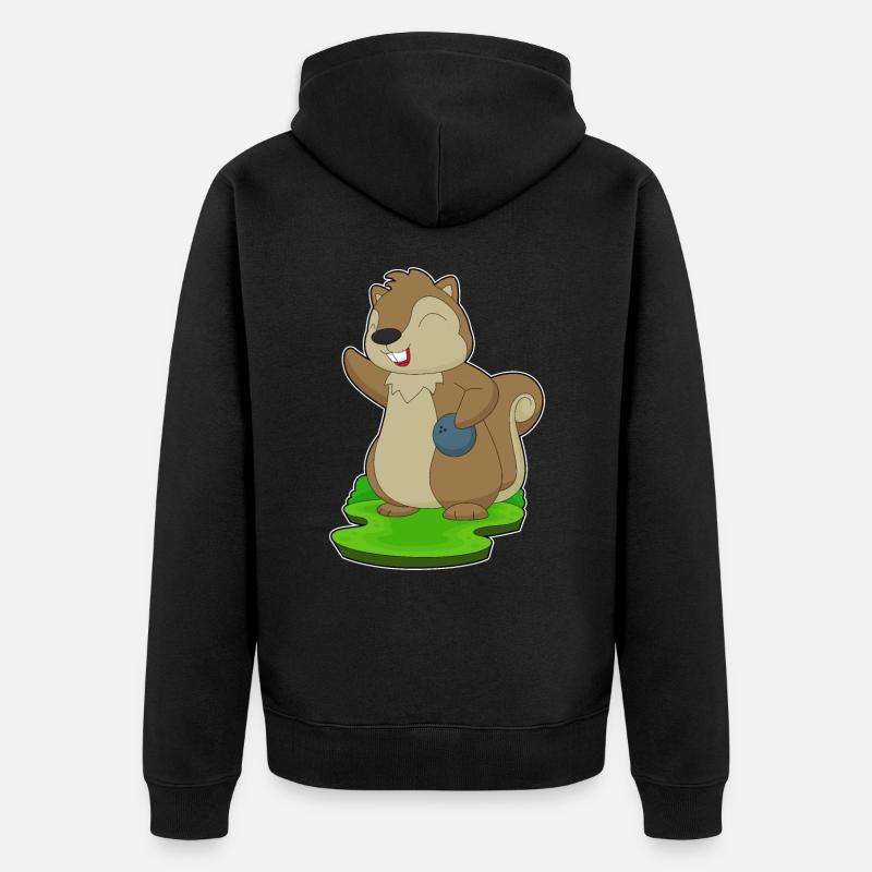 Eichhörnchen Bowling Bowlingkugel - Unisex Premium Bio Zip Hoodie - Schwarz