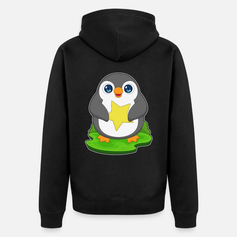 Étoile Pingouin - Veste à capuche bio Premium Unisexe - noir