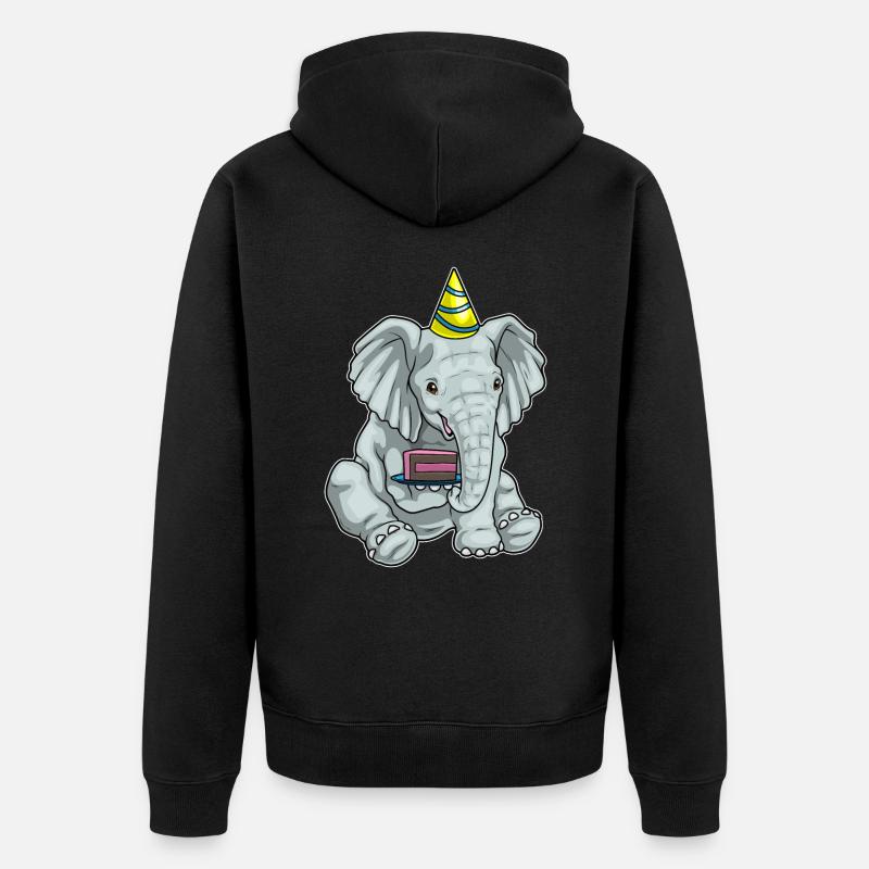 Gâteau éléphant - Veste à capuche bio Premium Unisexe - noir