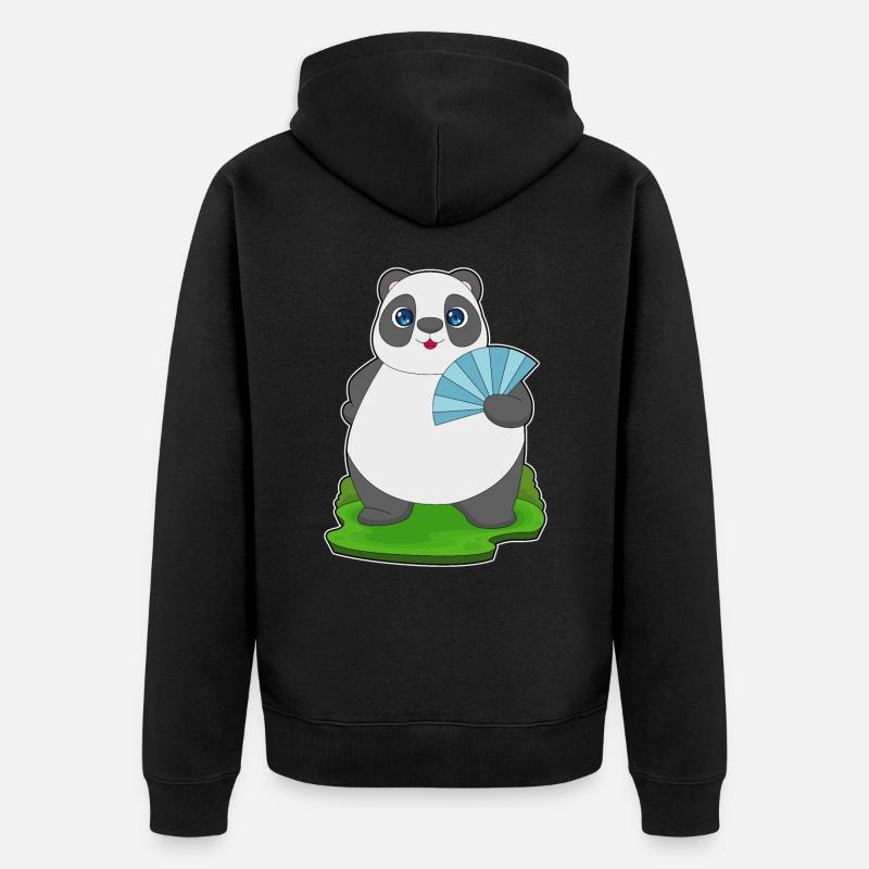 Ventilateur de poche Panda - Veste à capuche bio Premium Unisexe - noir