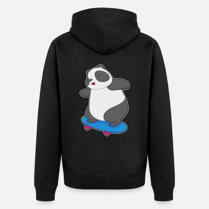Panda Skater Skateboard - Veste à capuche bio Premium Unisexe - noir