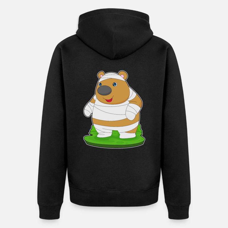 Ours Halloween Momie - Veste à capuche bio Premium Unisexe - noir