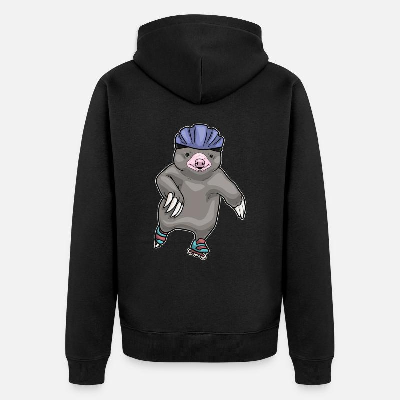 Maulwurf Inline skating Rollschuhe - Unisex Premium Bio Zip Hoodie - Schwarz