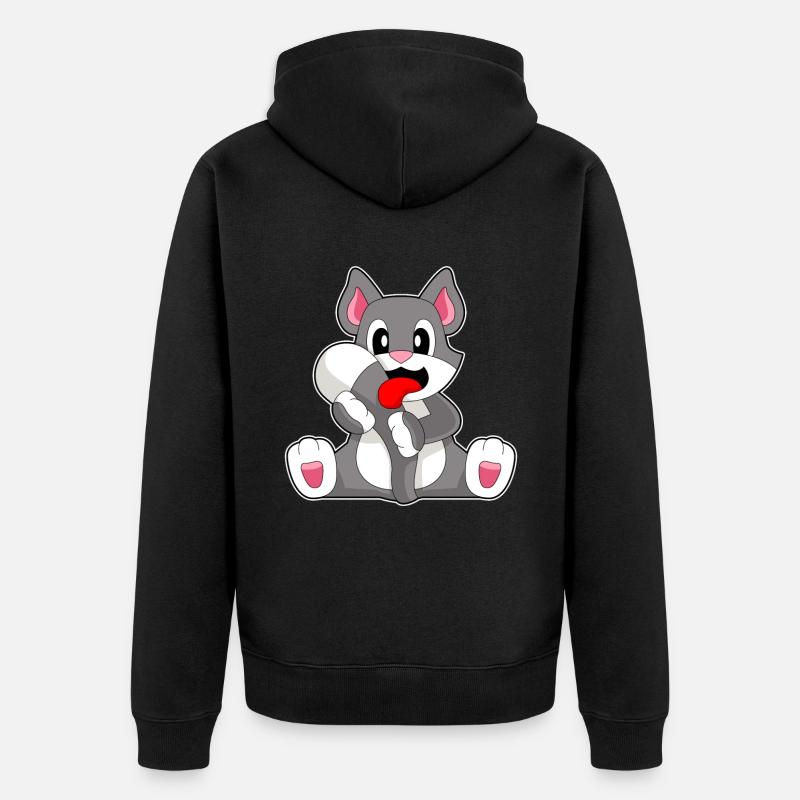 Langue de chat - Veste à capuche bio Premium Unisexe - noir