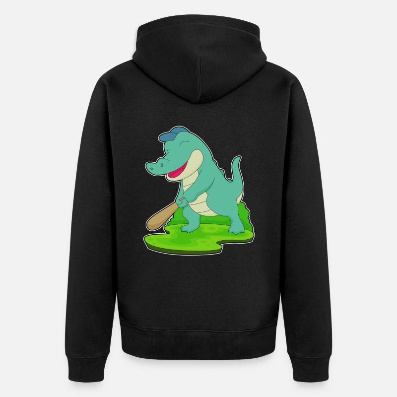 Bâton de baseball Crocodile - Veste à capuche bio Premium Unisexe - noir