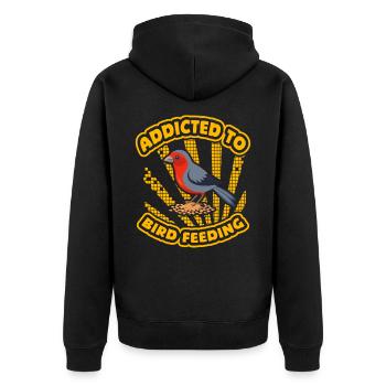 Accro à l’alimentation des oiseaux - Veste à capuche bio Premium Unisexe - noir - Dos - Nico (187cm)