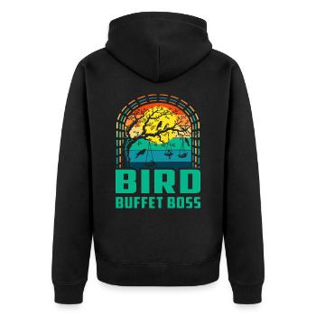 Buffet d’oiseaux - Veste à capuche bio Premium Unisexe - noir - Dos - Nico (187cm)