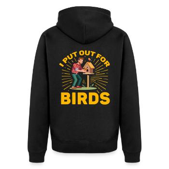 Je sors pour les oiseaux - Veste à capuche bio Premium Unisexe - noir - Dos - Nico (187cm)