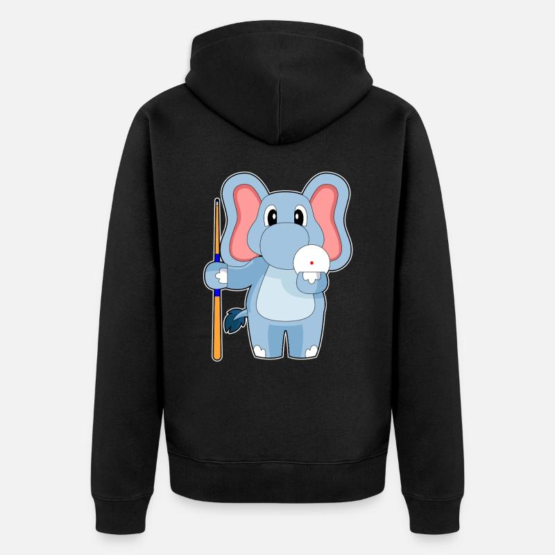 Cue de billard éléphant - Veste à capuche bio Premium Unisexe - noir