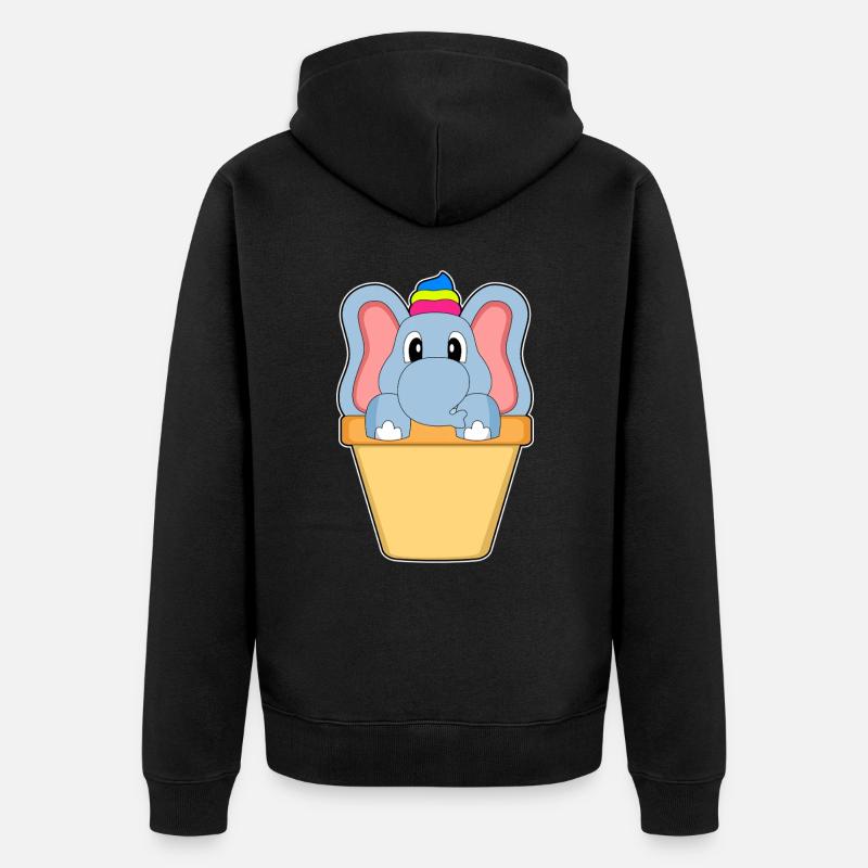 Glace à la gaufre d’éléphant - Veste à capuche bio Premium Unisexe - noir