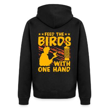 Nourrissez les oiseaux d’une seule main - Veste à capuche bio Premium Unisexe - noir - Dos - Nico (187cm)