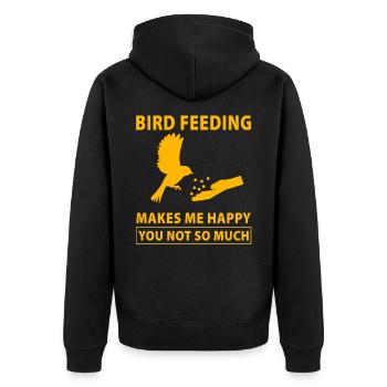 Bird Feeding me rend heureux que vous ne soyez pas tellement - Veste à capuche bio Premium Unisexe - noir - Dos - Nico (187cm)