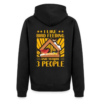 J’aime Bird Feeding et peut-être 3 personnes - Veste à capuche bio Premium Unisexe - noir - Dos - Nico (187cm)
