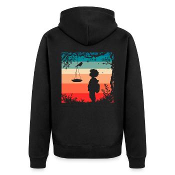 alimentation des oiseaux - Veste à capuche bio Premium Unisexe - noir - Dos - Nico (187cm)