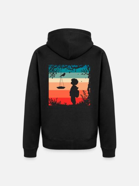 Bird Feeding - Unisex Premium Organic Zip Hoodie - black