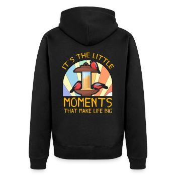 Ce sont les petits moments qui rendent la vie grande - Veste à capuche bio Premium Unisexe - noir - Dos - Nico (187cm)