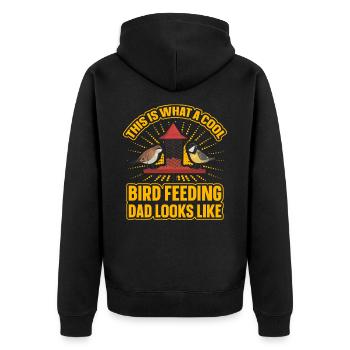 Voici à quoi ressemble un papa qui nourrit un oiseau cool - Veste à capuche bio Premium Unisexe - noir - Dos - Nico (187cm)