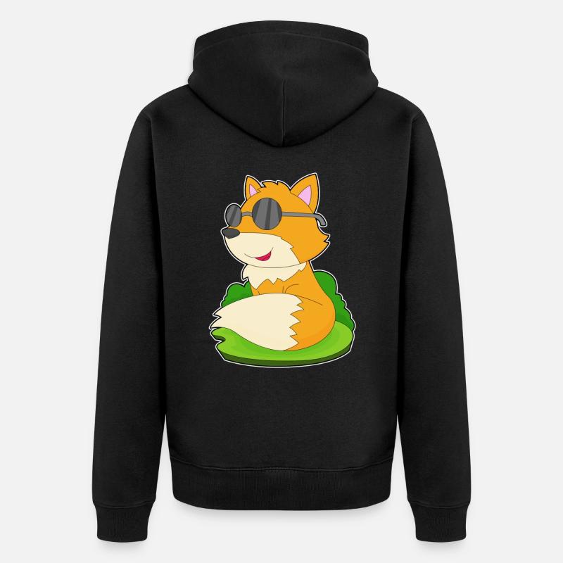 Fuchs Sonnenbrille - Unisex Premium Bio Zip Hoodie - Schwarz