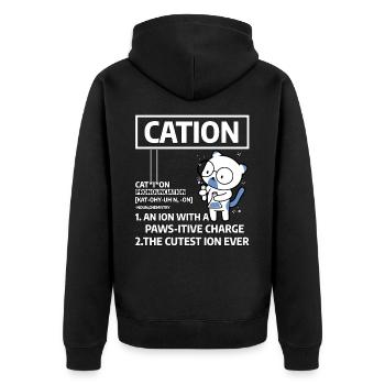 Kation - Unisex Premium Bio Zip Hoodie - Schwarz - Hinten - Nico (187cm)