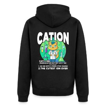 Kation - Unisex Premium Bio Zip Hoodie - Schwarz - Hinten - Nico (187cm)