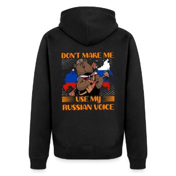 Ne me forcez pas à utiliser ma voix russe - Veste à capuche bio Premium Unisexe - noir - Dos - Nico (187cm)