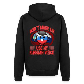 Ne me forcez pas à utiliser ma voix russe - Veste à capuche bio Premium Unisexe - noir - Dos - Nico (187cm)