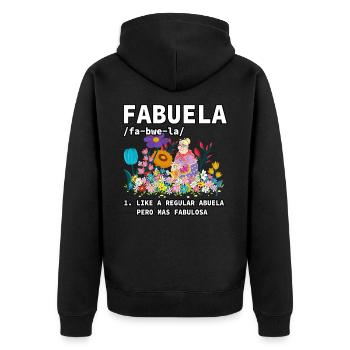 Fabuela - Veste à capuche bio Premium Unisexe - noir - Dos - Nico (187cm)
