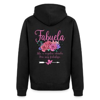 Fabuela - Veste à capuche bio Premium Unisexe - noir - Dos - Nico (187cm)