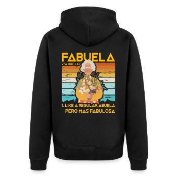 Fabuela - Veste à capuche bio Premium Unisexe - noir - Dos - Nico (187cm)