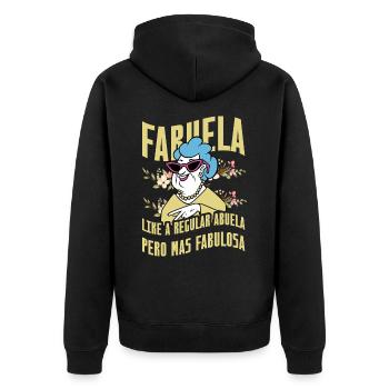 Fabuela - Veste à capuche bio Premium Unisexe - noir - Dos - Nico (187cm)