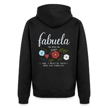 Fabuela - Veste à capuche bio Premium Unisexe - noir - Dos - Nico (187cm)