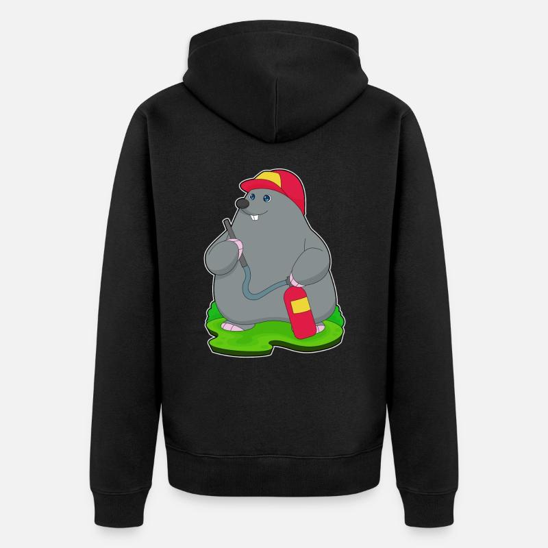 Extincteur de pompier taupe - Veste à capuche bio Premium Unisexe - noir