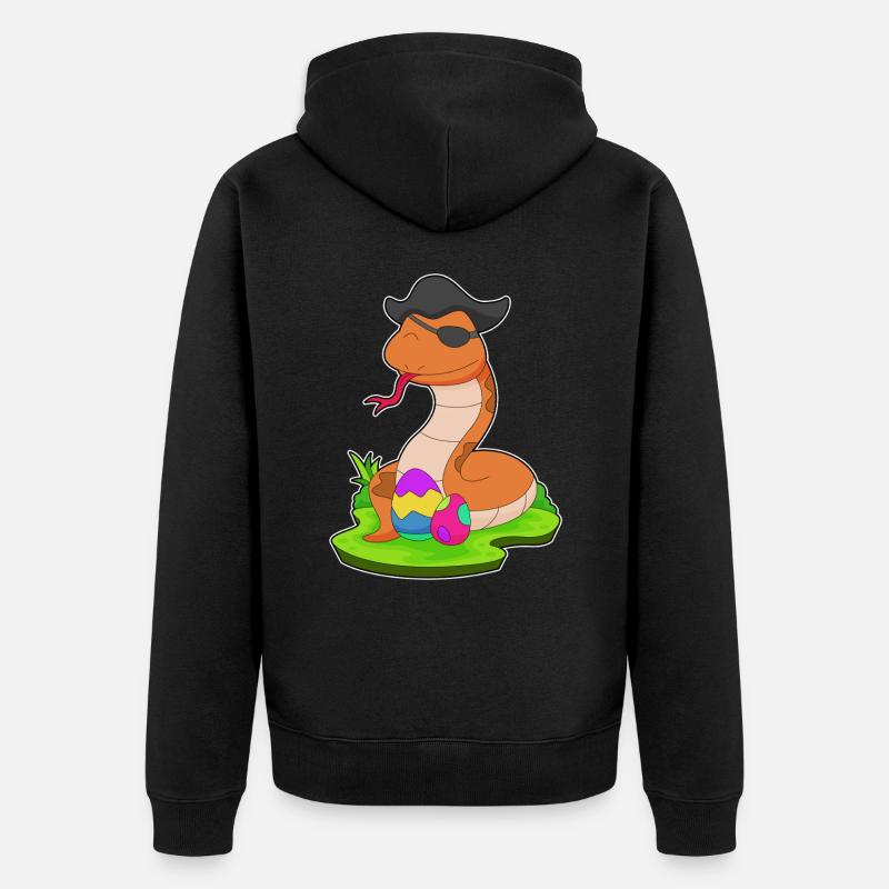 Snake Easter Pirate - Unisex Premium Organic Zip Hoodie - black