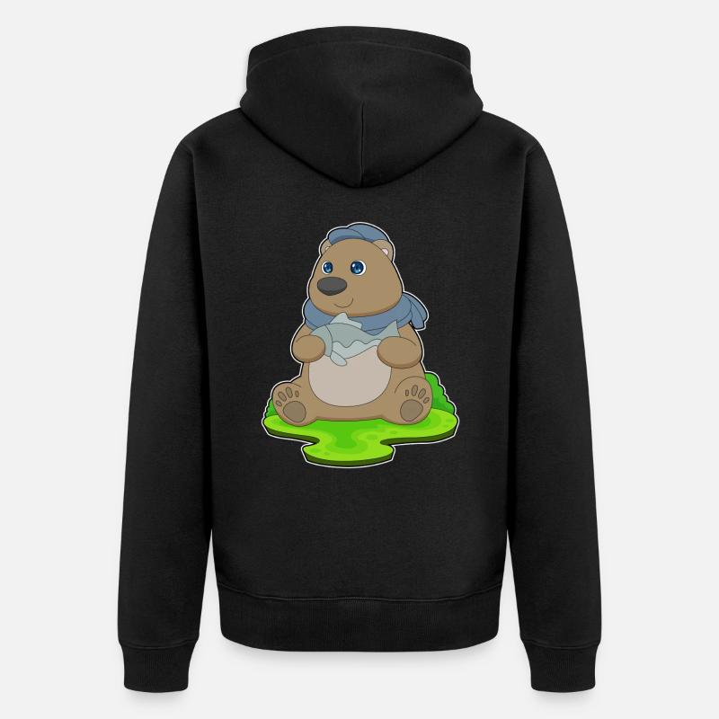 Poisson-ours - Veste à capuche bio Premium Unisexe - noir