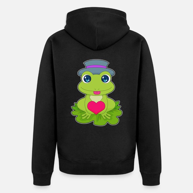 Coeur de grenouille - Veste à capuche bio Premium Unisexe - noir