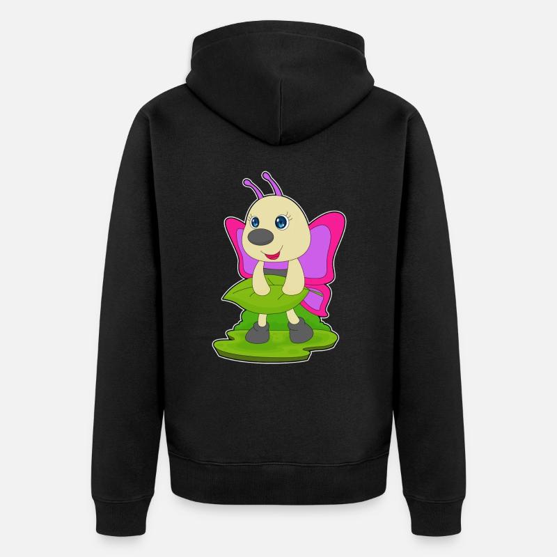 Feuille de papillon - Veste à capuche bio Premium Unisexe - noir