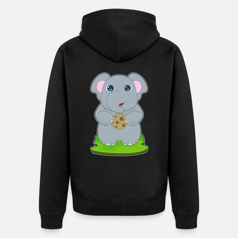 Biscuit éléphant - Veste à capuche bio Premium Unisexe - noir