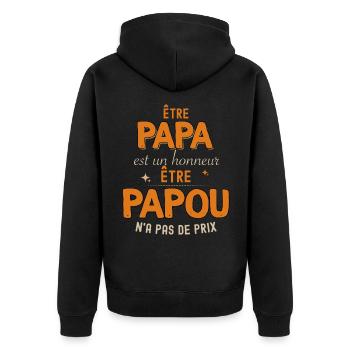 Papa et papou exceptionnel - Veste à capuche bio Premium Unisexe - noir - Dos - Nico (187cm)