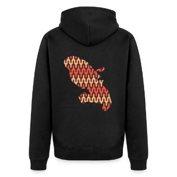 Martinique - Unisex Premium Bio Zip Hoodie - Schwarz - Hinten - Nico (187cm)