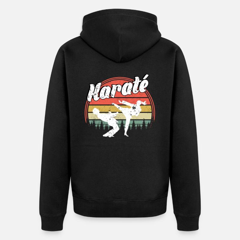 Karaté - Veste à capuche bio Premium Unisexe - noir