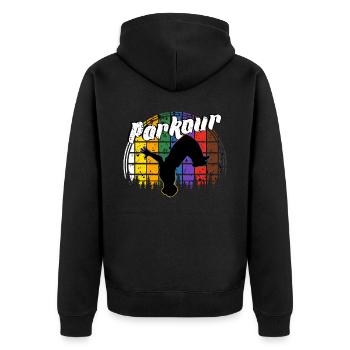 parkour - Veste à capuche bio Premium Unisexe - noir - Dos - Nico (187cm)