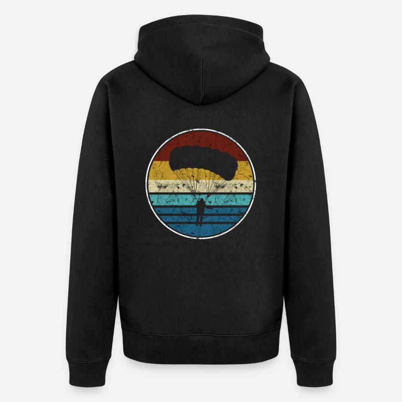 Fallschirm - Unisex Premium Bio Zip Hoodie - Schwarz
