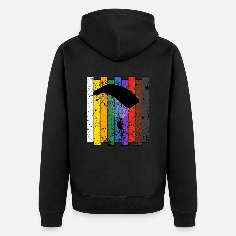 Fallschirm - Unisex Premium Bio Zip Hoodie - Schwarz