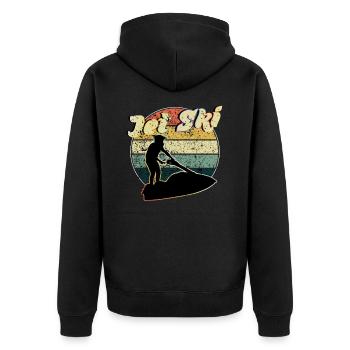 Jetski - Unisex Premium Bio Zip Hoodie - Schwarz - Hinten - Nico (187cm)